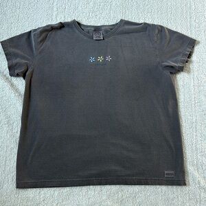 Life Is Good XL Brown Tee Shirt with Flowers